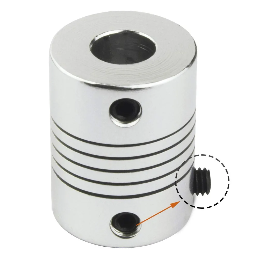3D Printing Z Axis - D19XL25 Aluminum Z-Axis Flexible Coupling for