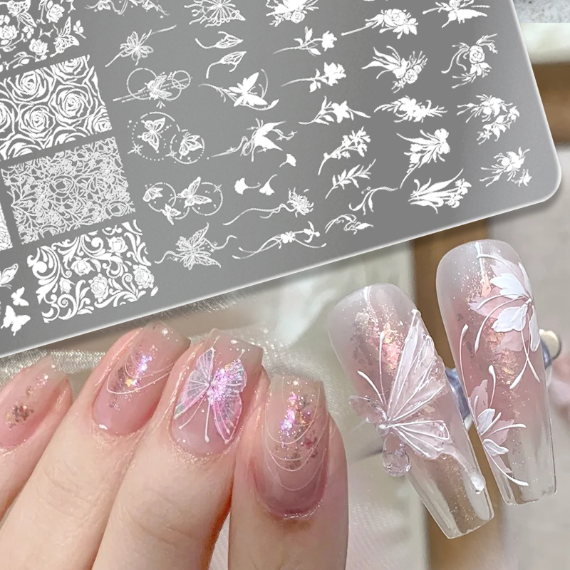 3D Printing Templates Free - BORN PRETTY Leaves Flower Nail Art