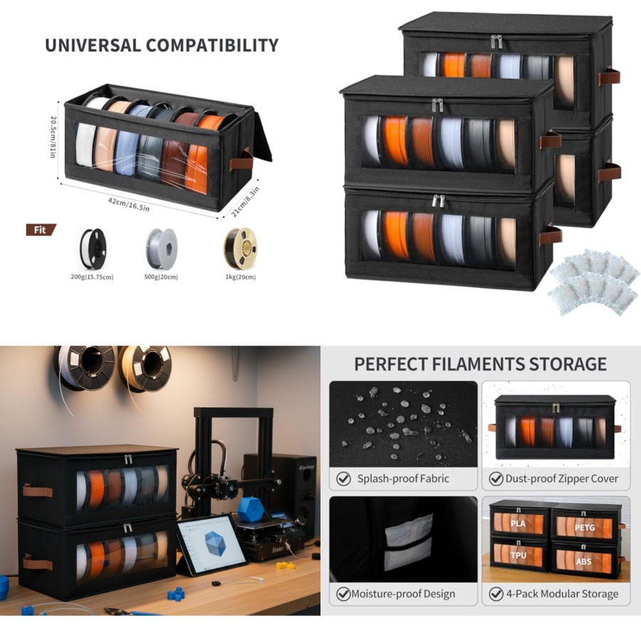 3D Printing Filament - Filament Storage Box - 4 Pack