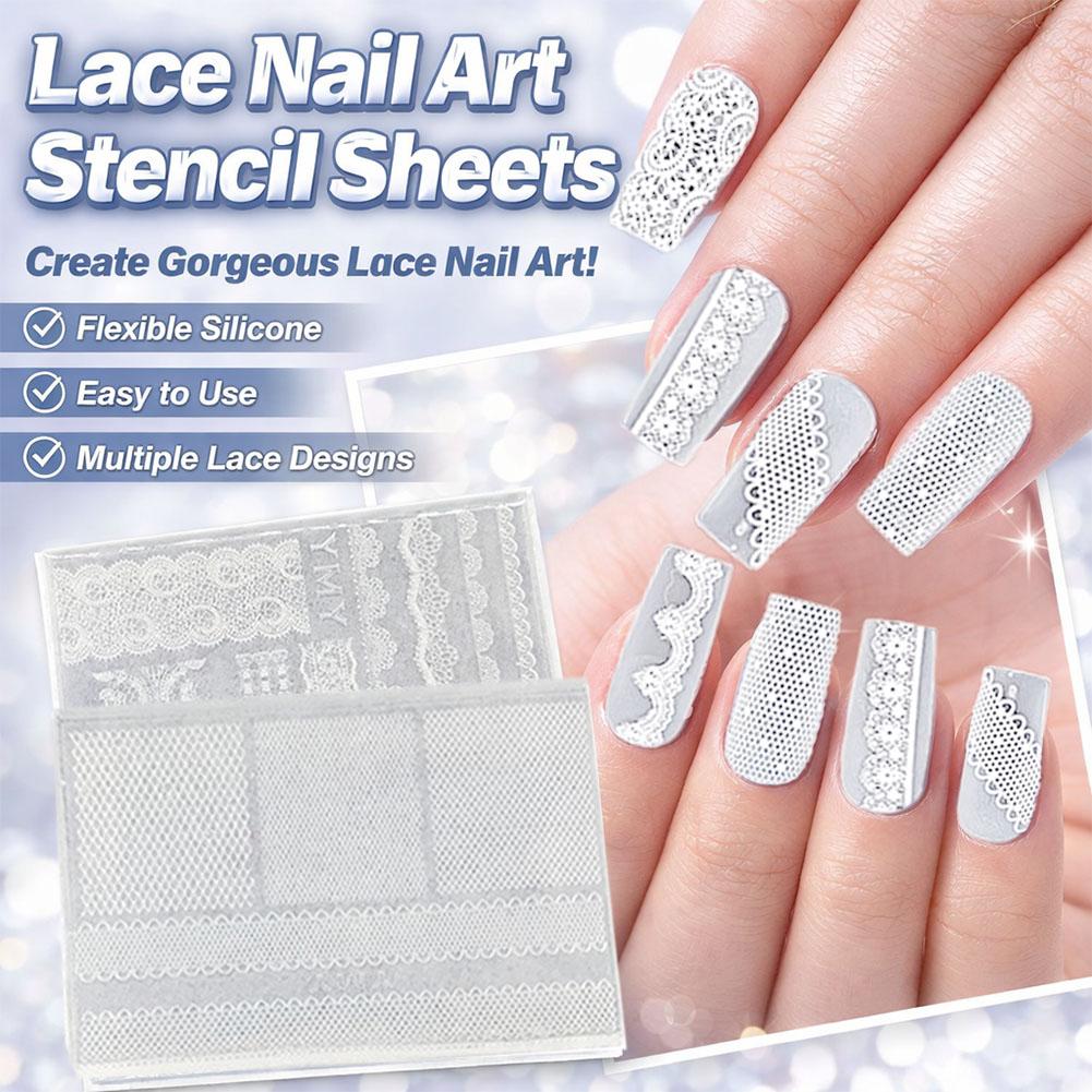 Silicone Lace Nail Art Stencil - 3D Printing Templates Free recension och pris