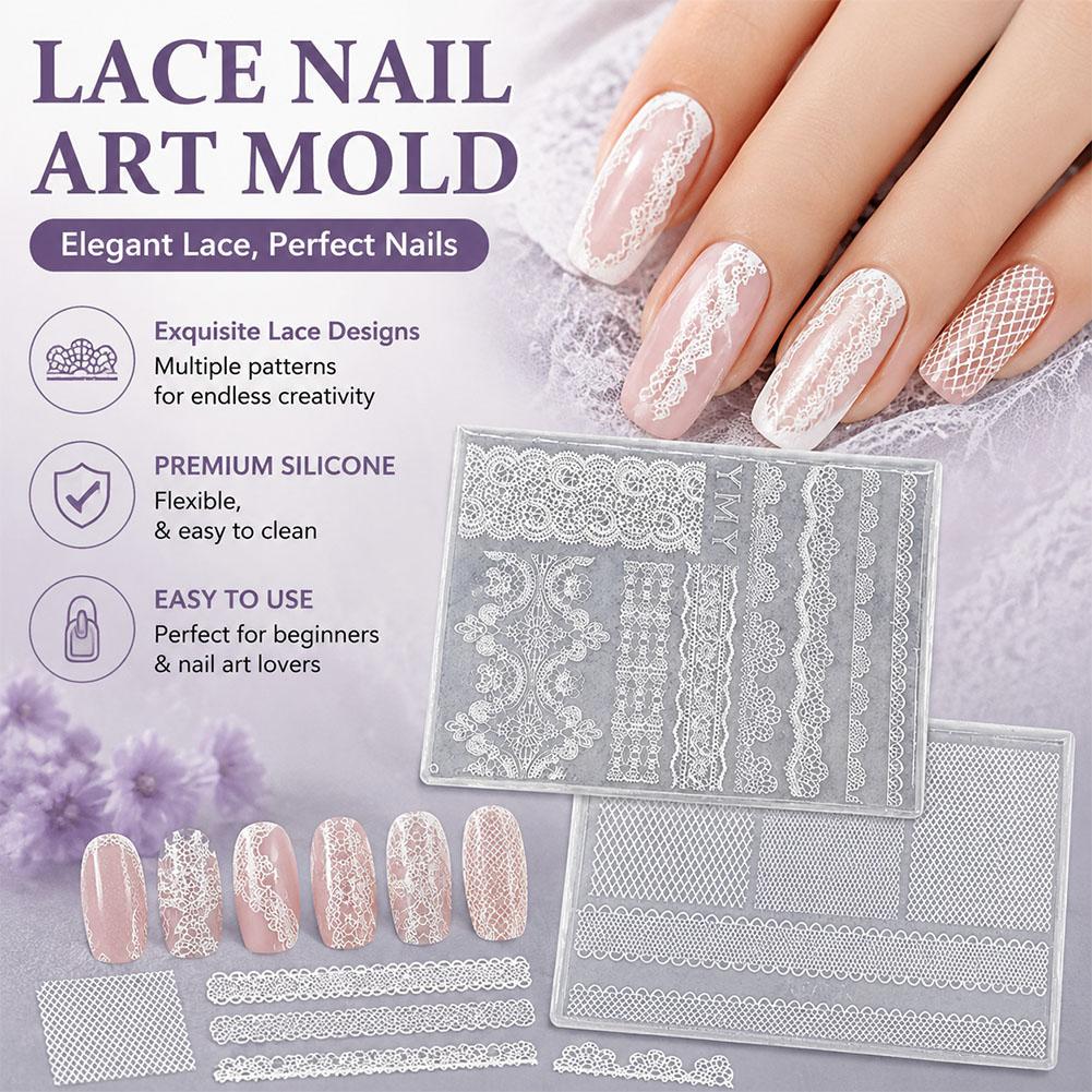 Silicone Lace Nail Art Stencil - 3D Printing Templates Free recension och pris