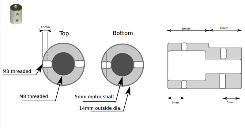 2pcs Z-axis Motor coupling M5/ - 3D Printing Z Axis recension och pris