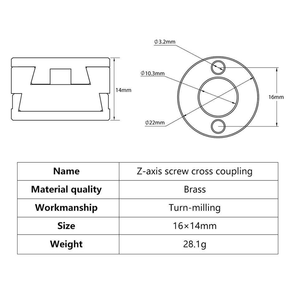 KINGROON 16mm Oldham Coupling  - 3D Printing Z Axis recension och pris