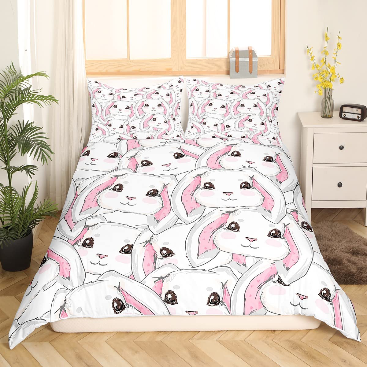 Kids Rabbit Bedding Set Cute B - 3D Printing Rabbit recension och pris