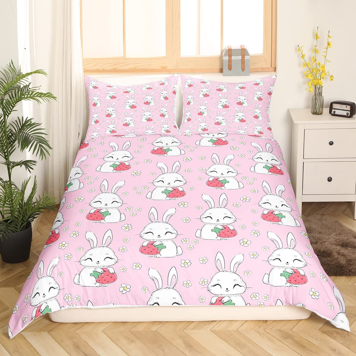 Kids Rabbit Bedding Set Cute B - 3D Printing Rabbit recension och pris