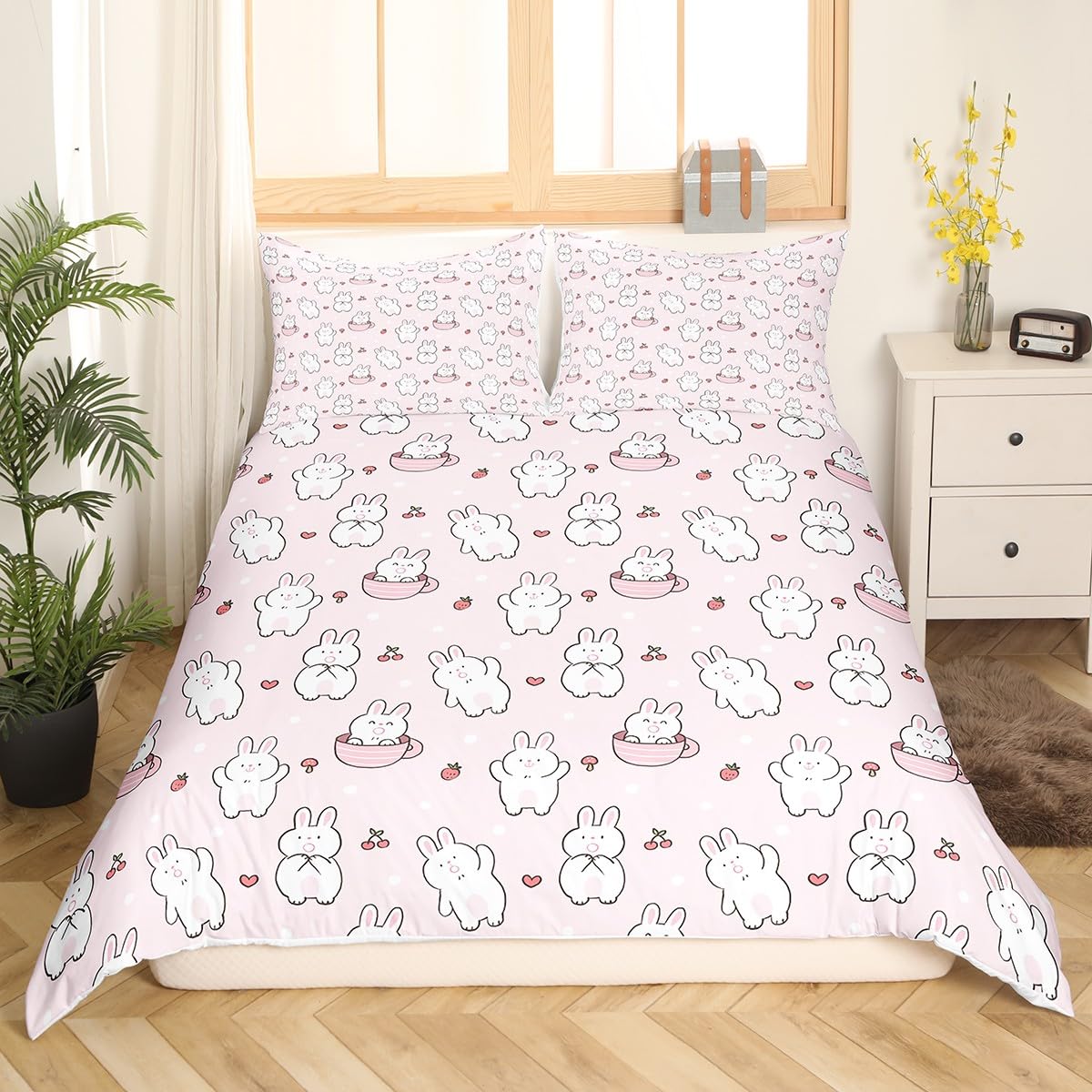 Kids Rabbit Bedding Set Cute B - 3D Printing Rabbit recension och pris