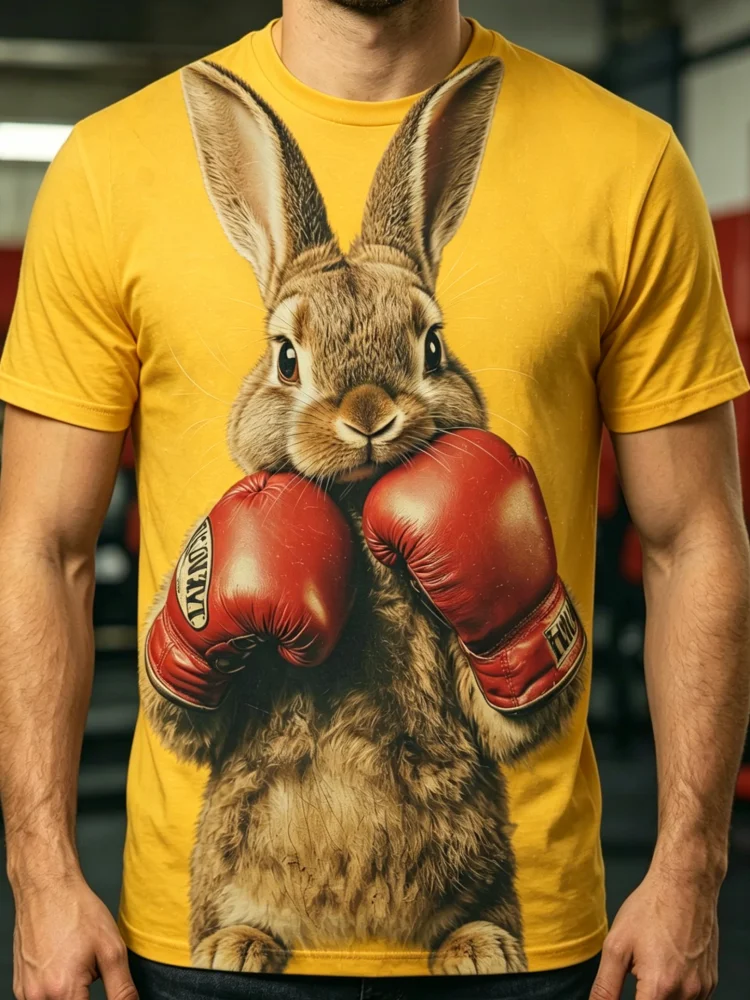 3D Boxing Rabbit Print Men's T - 3D Printing Rabbit recension och pris
