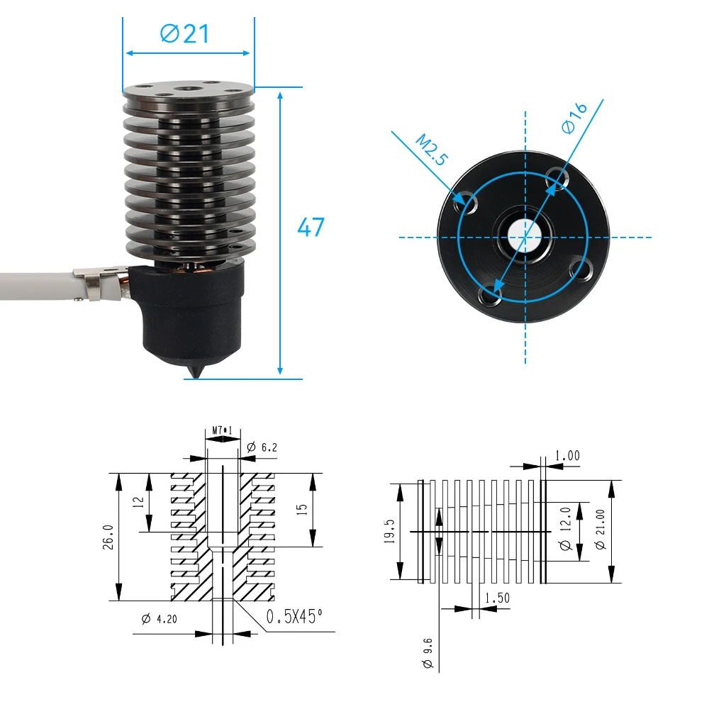 Volcano Hotend E3D V6 24V 50W  - 3D Printing Ender recension och pris
